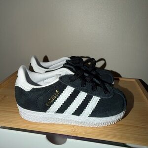 adidas Kids Black and White Suede Sneakers